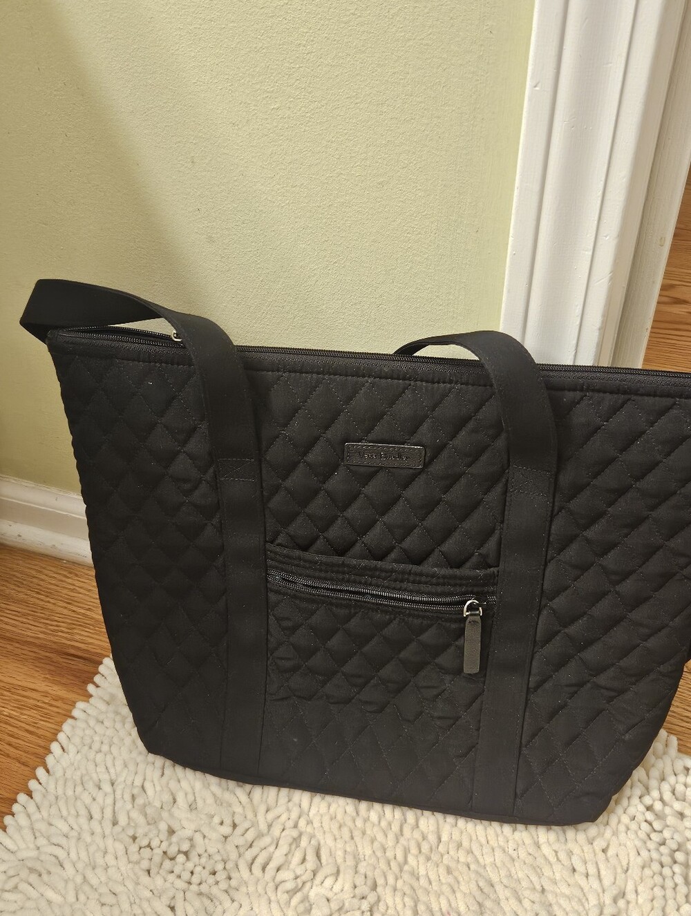 Vera Bradley Black Quilted Zip-Top Tote